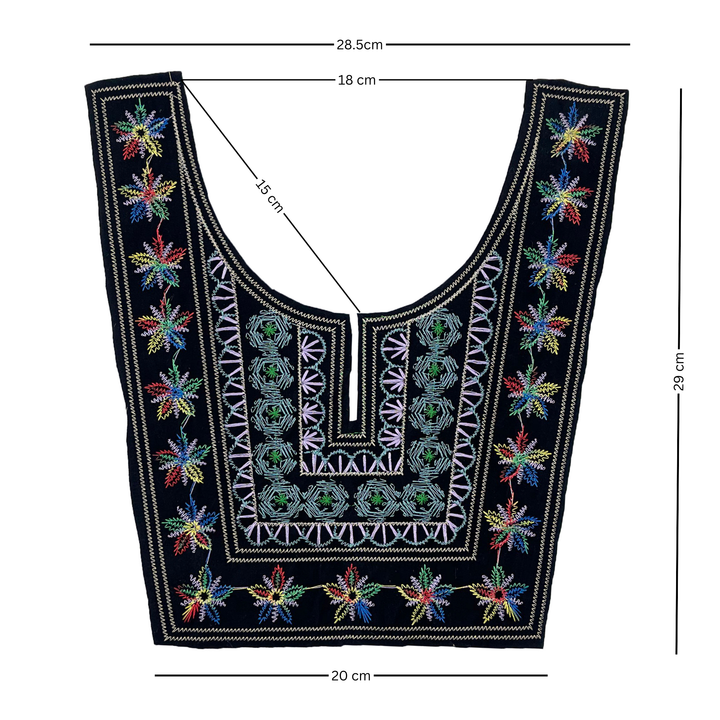 Ethnic style embroidery neckline