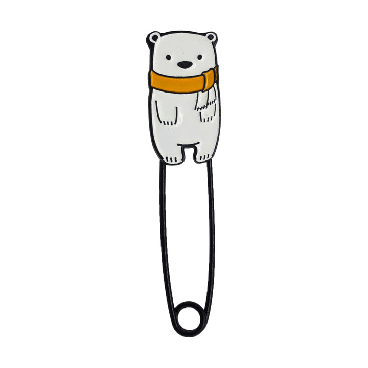 Lovely Polar Bear Fancy Safety Pin Brooch