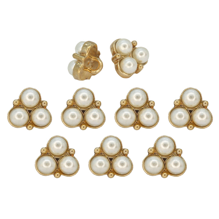 Pearl Cluster Gold Accents Metal Buttons