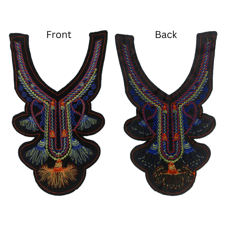 Multicolor Boho Embroidered Scoop Neckline Patch