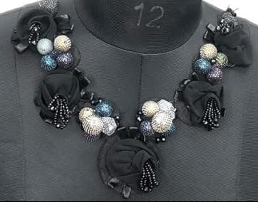 Elegant Studded Black Neckline