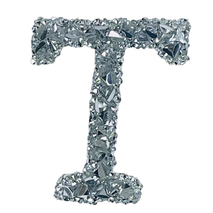 Letter O White Sparkling Rhinestone Patch