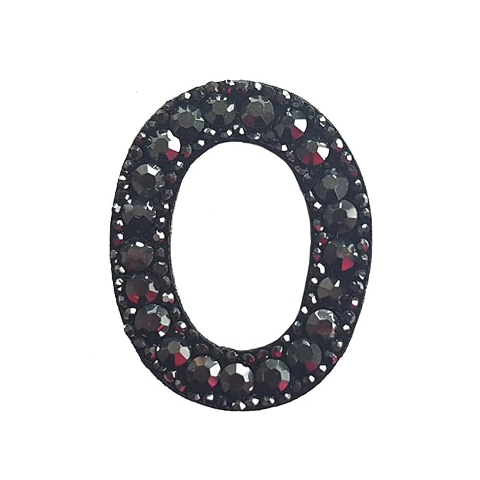 Letter W Black Rivet Hematite Hot fix Or Sew Patch