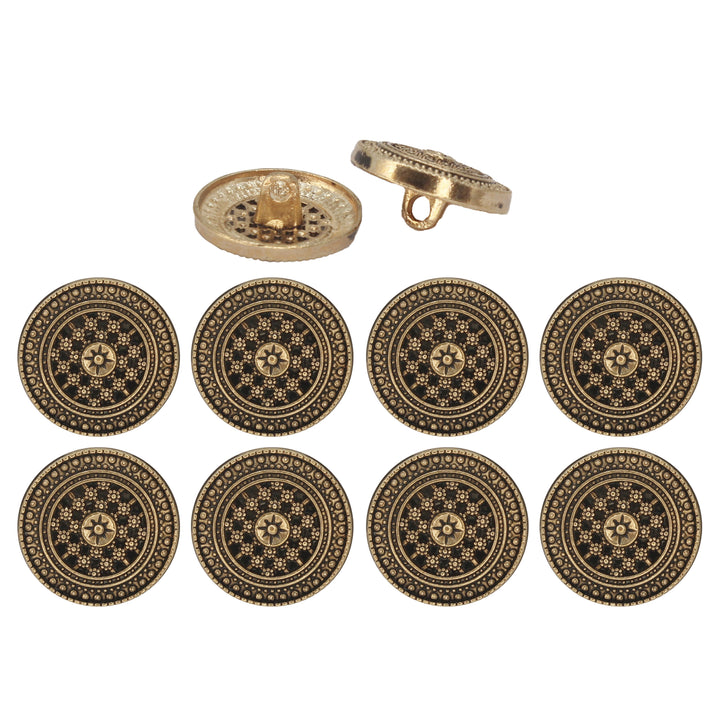 Cosmic Floral Bloom Metal Buttons