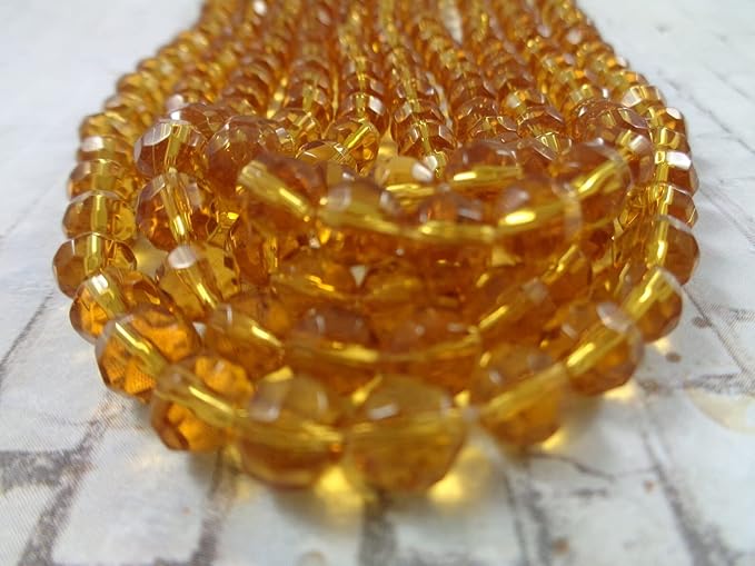 Shiny mustard yellow Bicone Shape Beads
