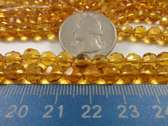 Shiny mustard yellow Bicone Shape Beads