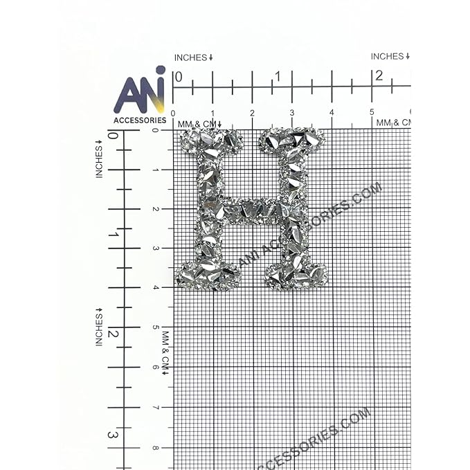 Letter B White Sparkling Rhinestone Patch