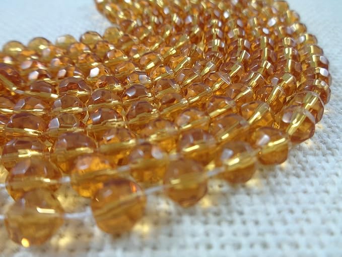 Shiny mustard yellow Bicone Shape Beads
