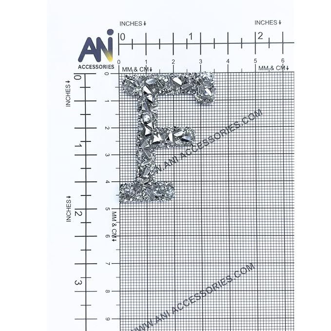 Letter B White Sparkling Rhinestone Patch