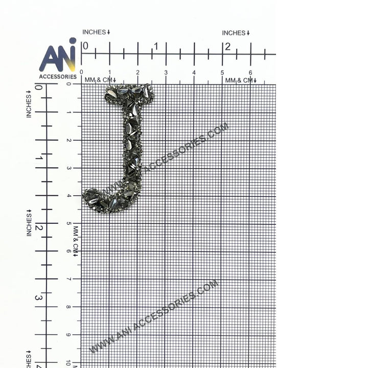 Letter Y Black Sparkling Rhinestone Patch