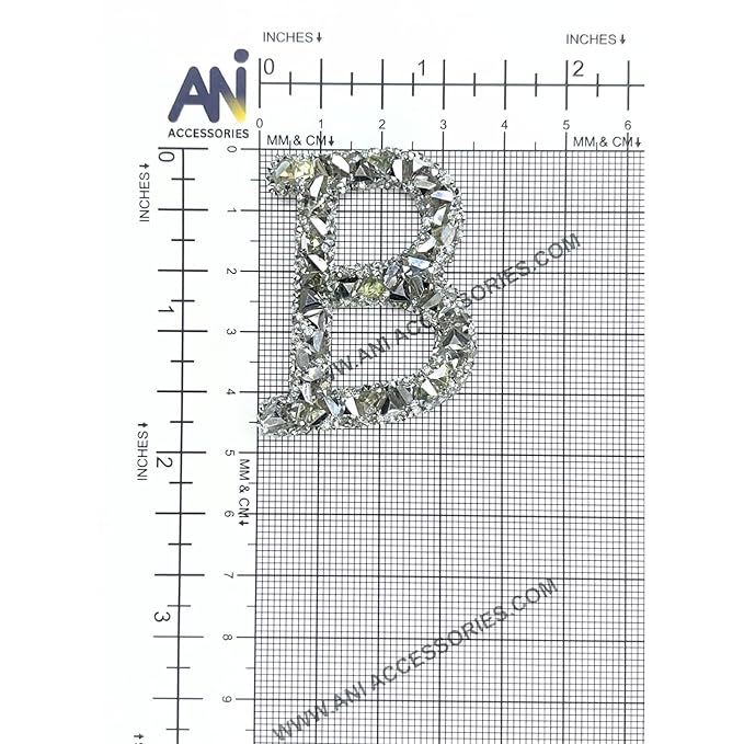 Letter O White Sparkling Rhinestone Patch