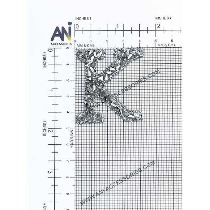 Letter O White Sparkling Rhinestone Patch