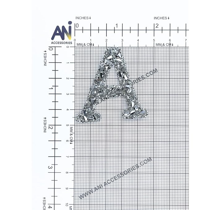 Letter B White Sparkling Rhinestone Patch