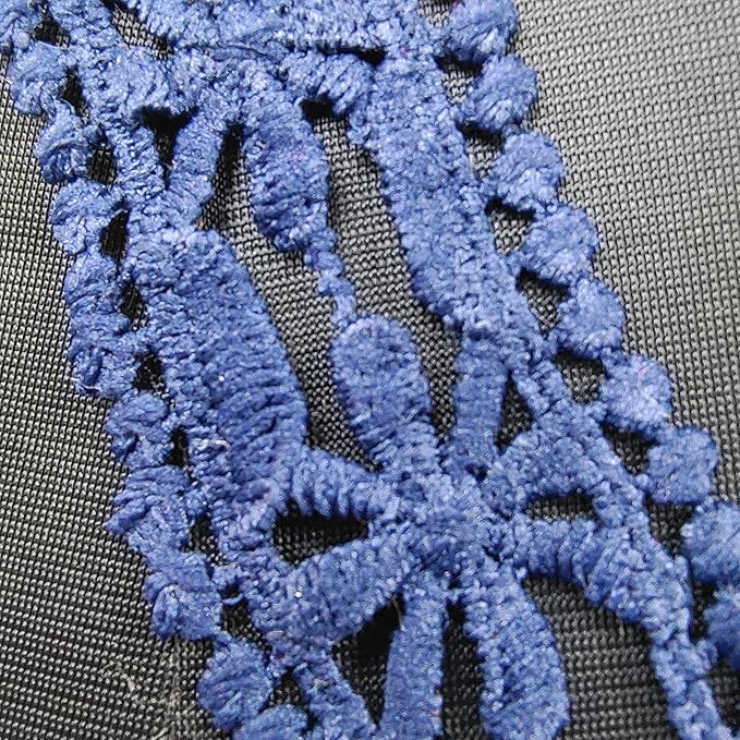 Navy Floral Embroidery Neckline