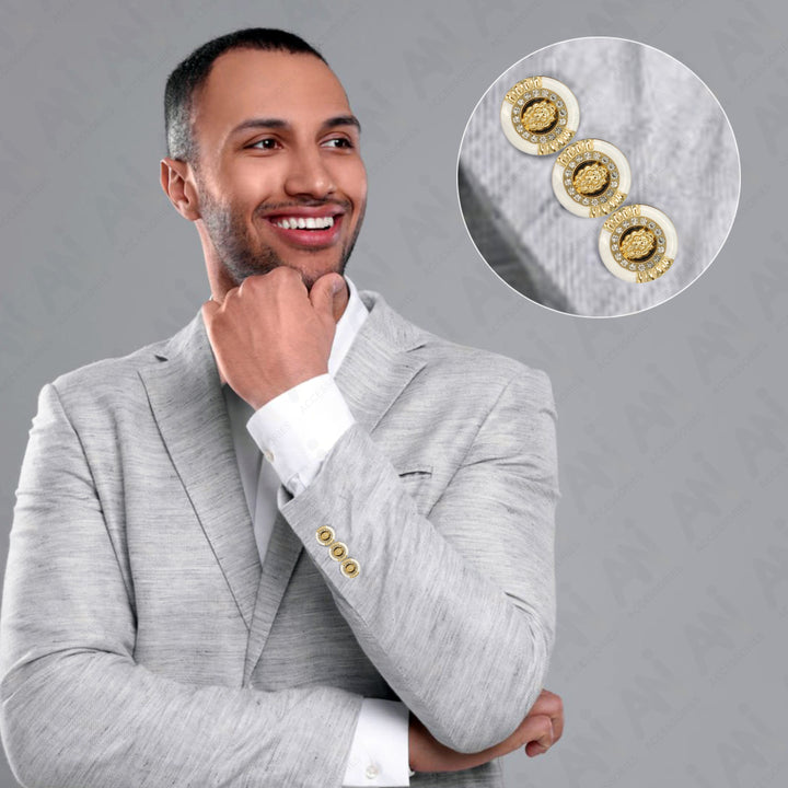 Lion Rhinestone Shirt Buttons