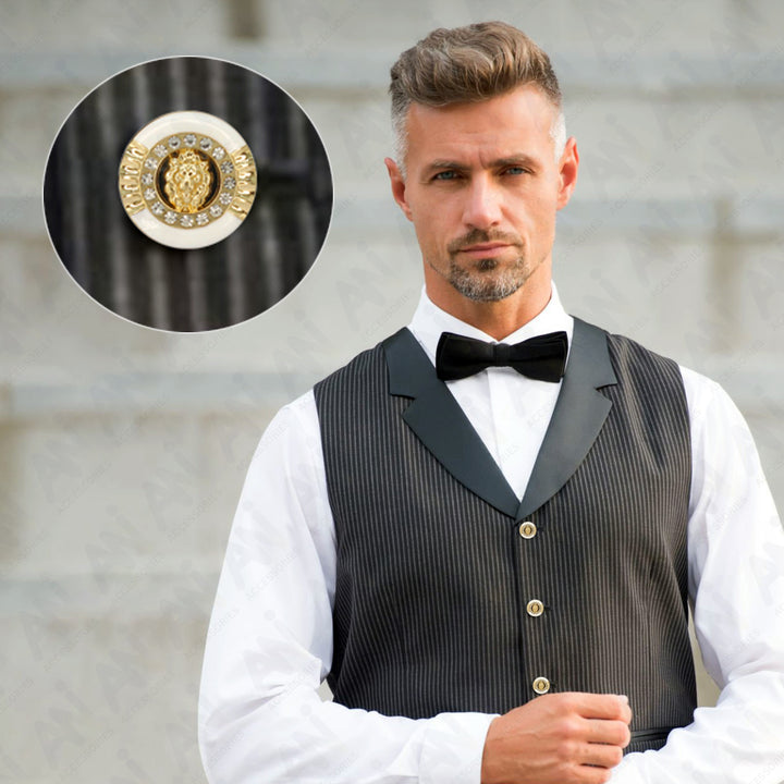 Lion Rhinestone Shirt Buttons