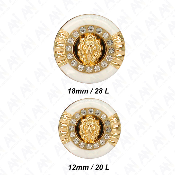 Lion Rhinestone Shirt Buttons