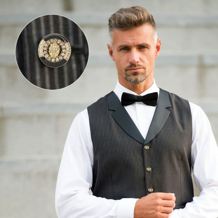 Lion Rhinestone Shirt Buttons