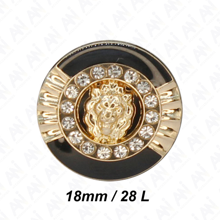 Lion Rhinestone Shirt Buttons