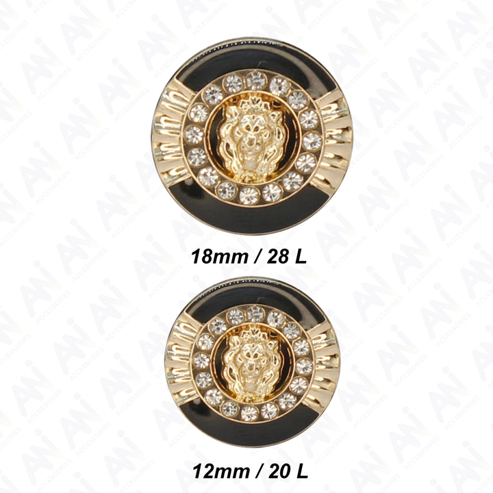 Lion Rhinestone Shirt Buttons