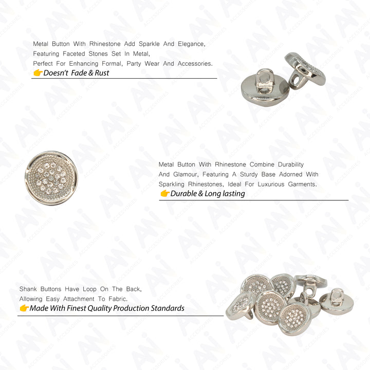 Luxurious Diamond Metal Buttons