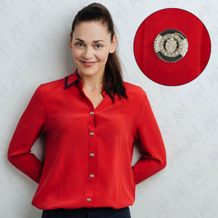 Lion Rhinestone Shirt Buttons