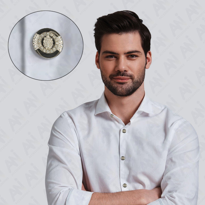 Lion Rhinestone Shirt Buttons