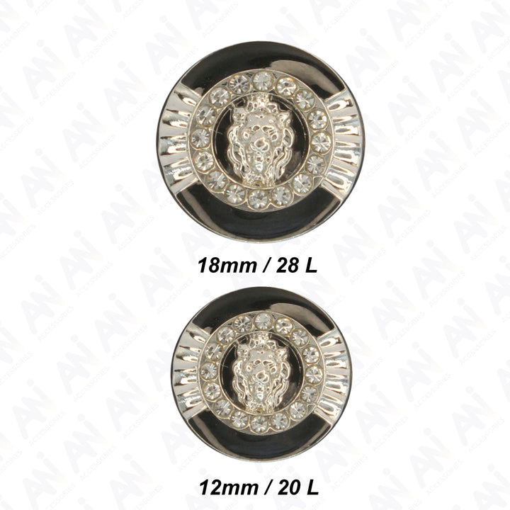 Lion Rhinestone Shirt Buttons