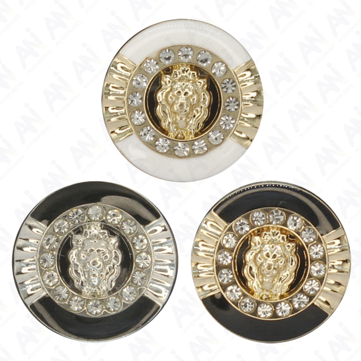 Lion Rhinestone Shirt Buttons