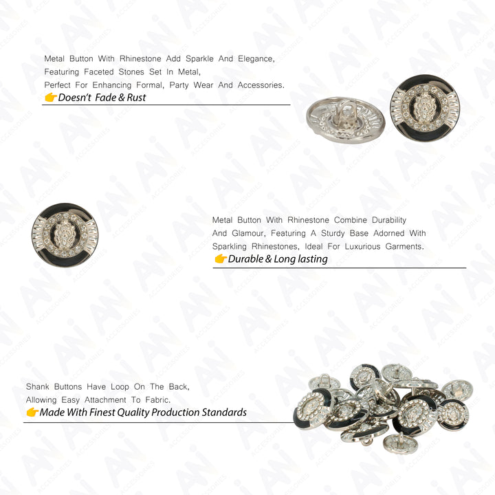 Lion Rhinestone Shirt Buttons