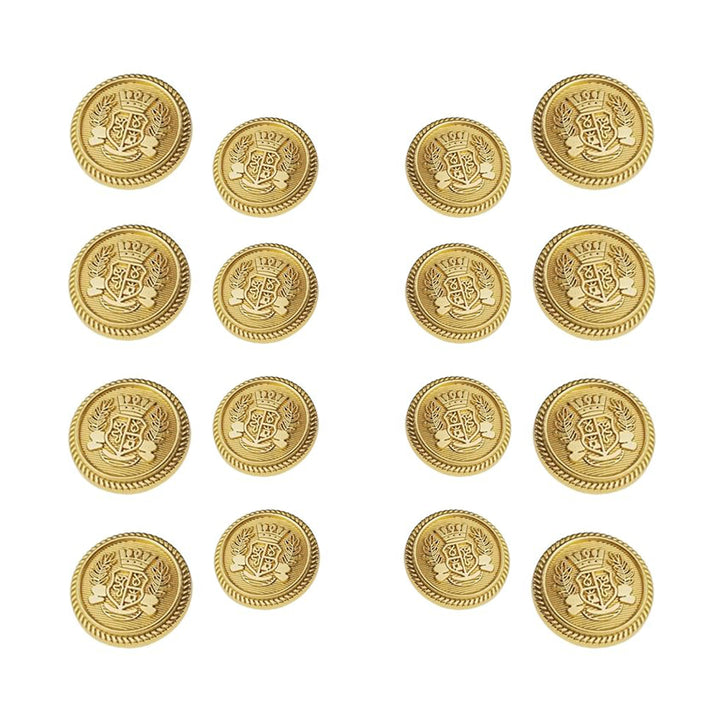 Royal imperial crest Metal button ( Pack of 8 Big + 8 Small)