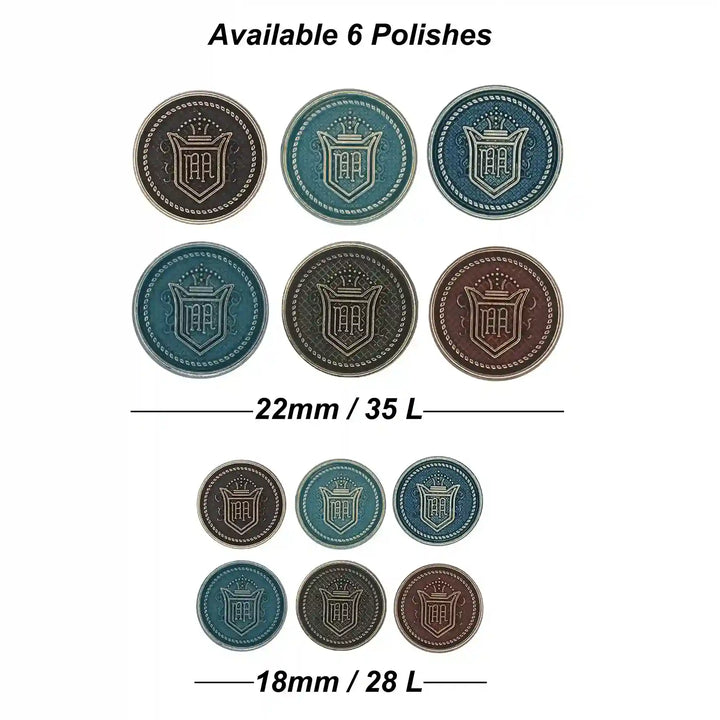 Baroque Engraved Metal Buttons