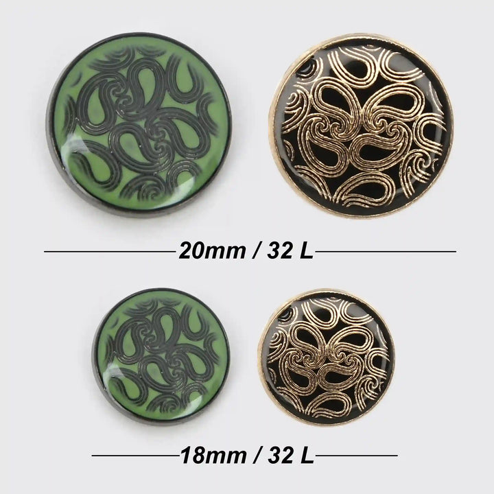 Paisley Metal Buttons