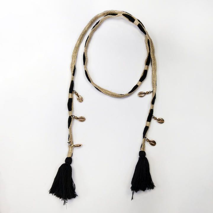 Dual tone tassel belt with cord