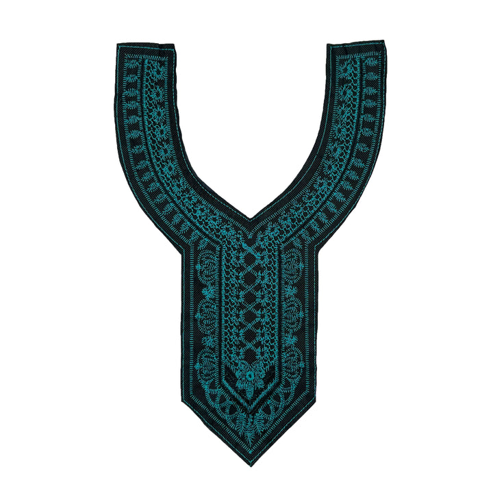 Navy blue embroidery neckline