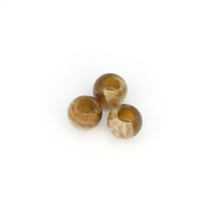 Brown and White Marbled Beads