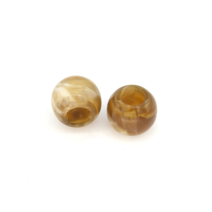 Brown and White Marbled Beads