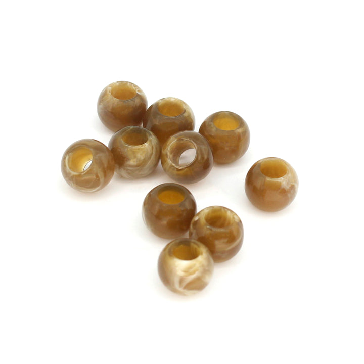 Brown and White Marbled Beads