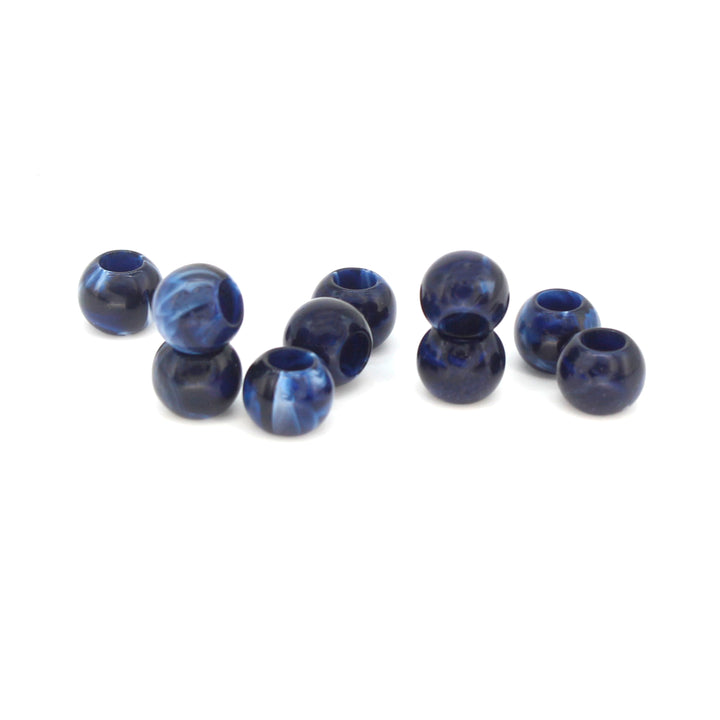 Marbled Blue Resin Beads
