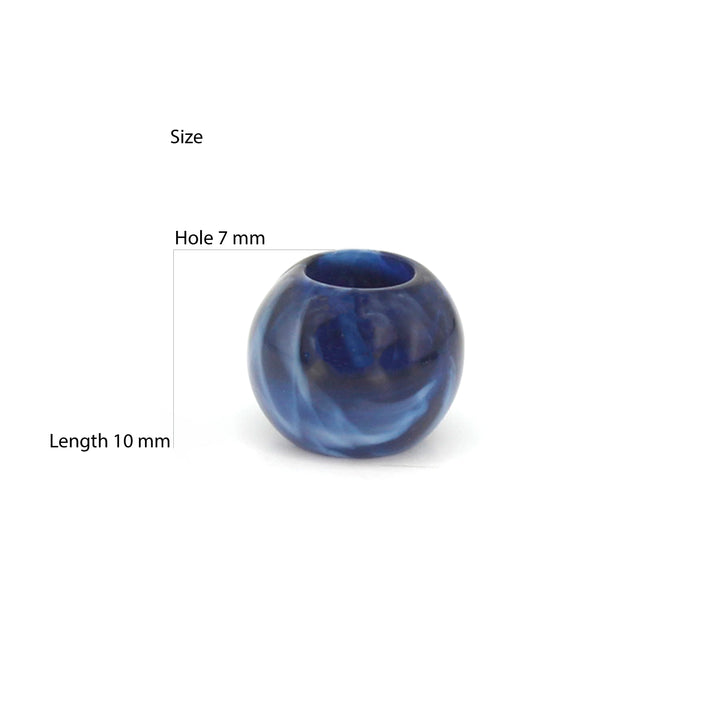 Marbled Blue Resin Beads