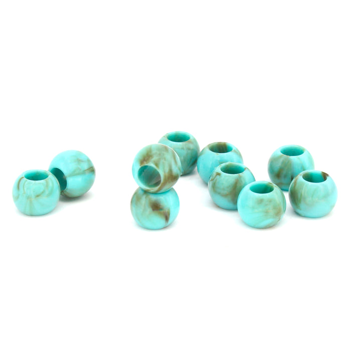 Turquoise Marbled Barrel Beads