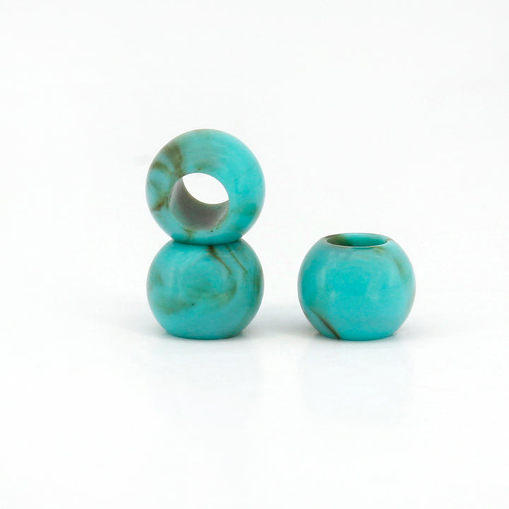 Turquoise Marbled Barrel Beads