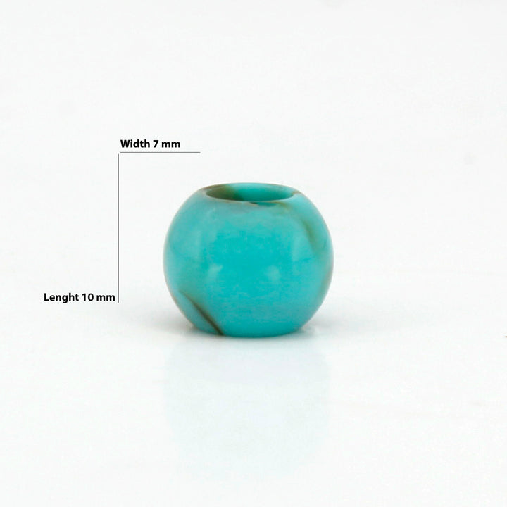 Turquoise Marbled Barrel Beads