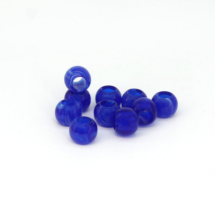 Marbled Blue Barrel Beads