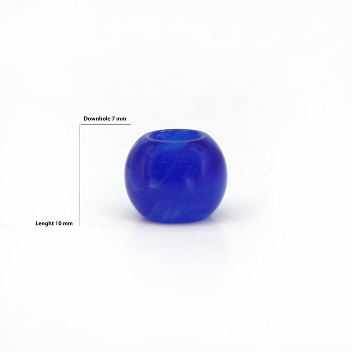 Marbled Blue Barrel Beads