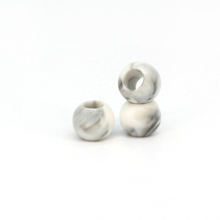 White Satvario marble Stone Resin beads