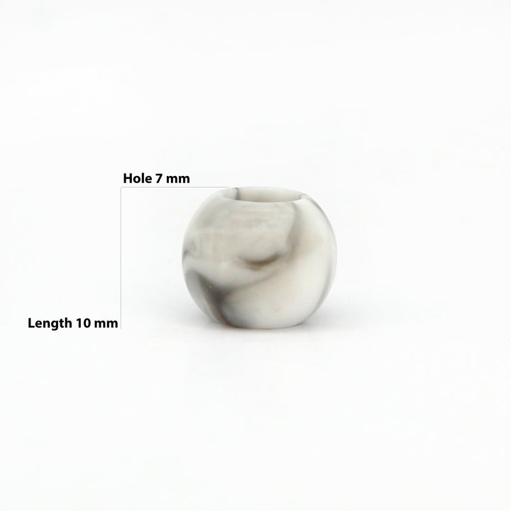 White Satvario marble Stone Resin beads