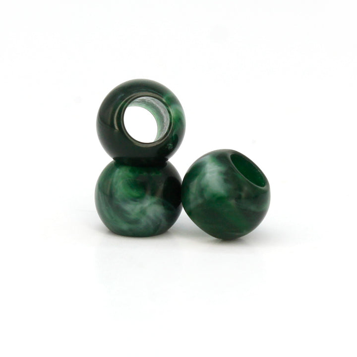 Textured Green Resin beads