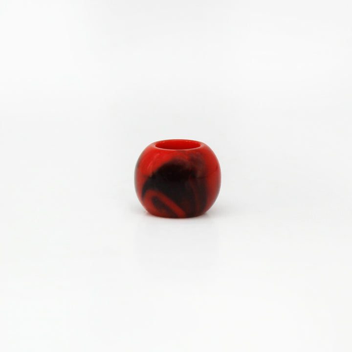 Textured Red Black Resin beads