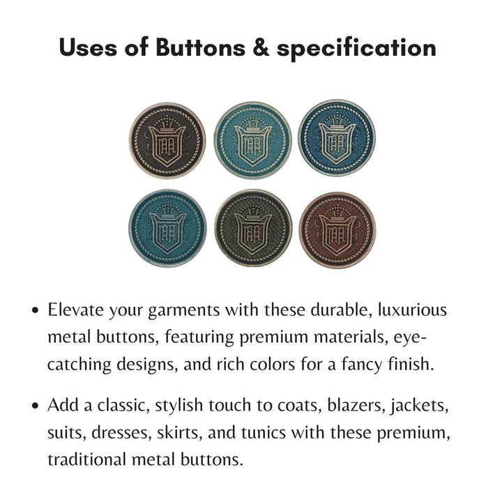 Baroque Engraved Metal Buttons